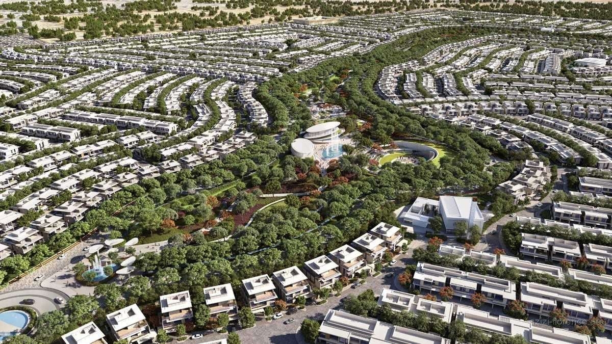 Aerial view of the residential clusters at Azizi Florence Sharjah